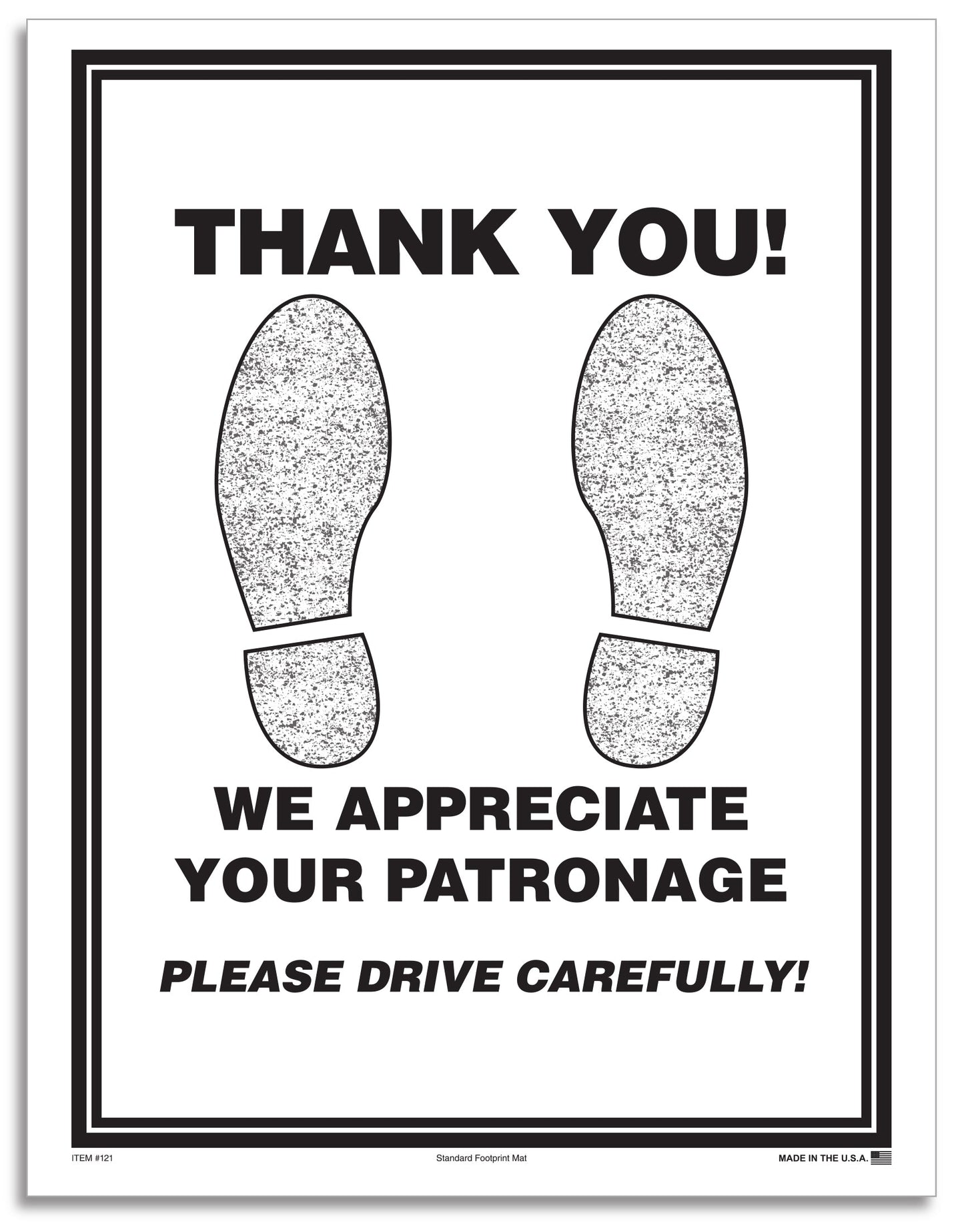 Paper Floor Mat - Black Footprint - 500ct