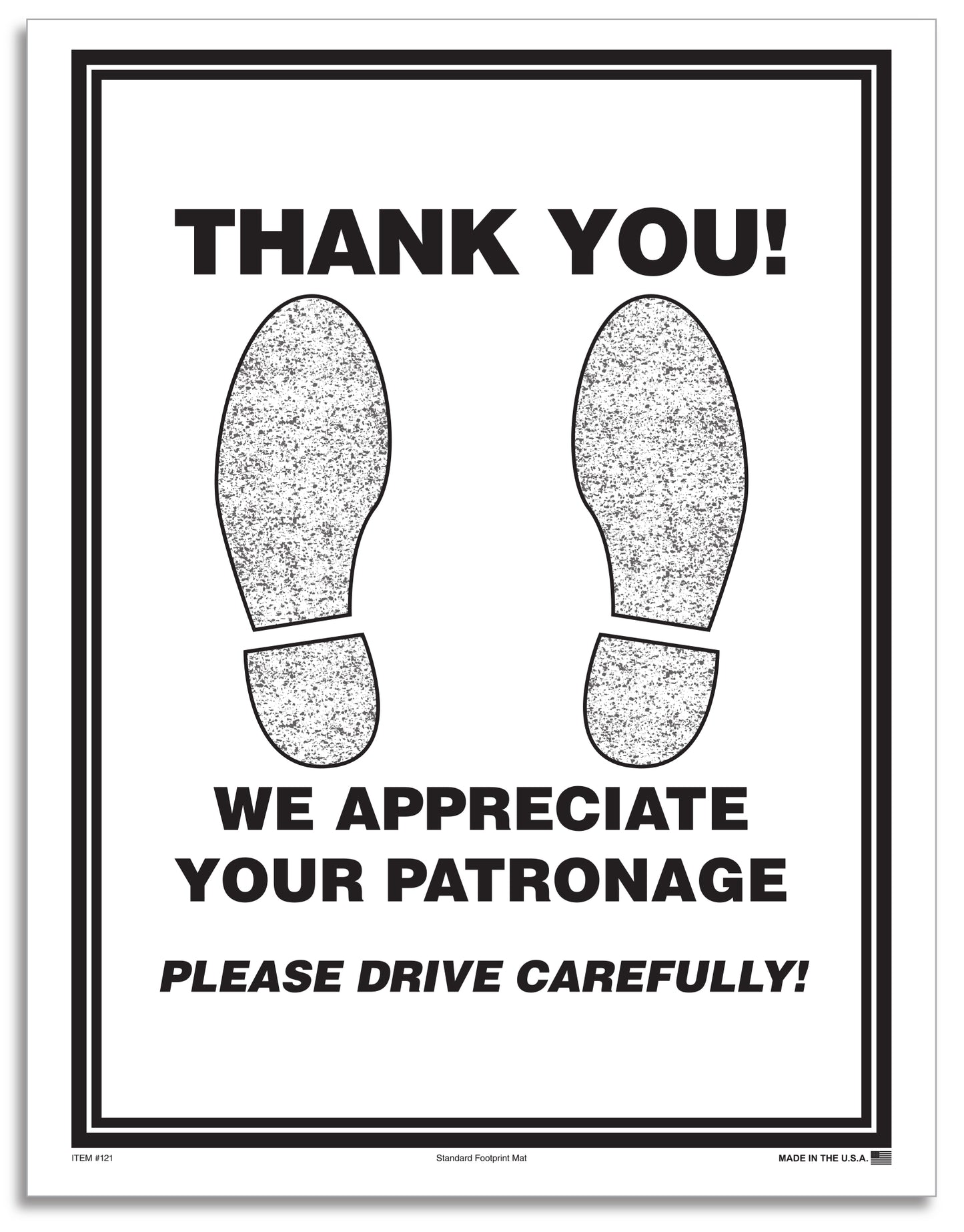 Paper Floor Mat - Black Footprint - 1000ct