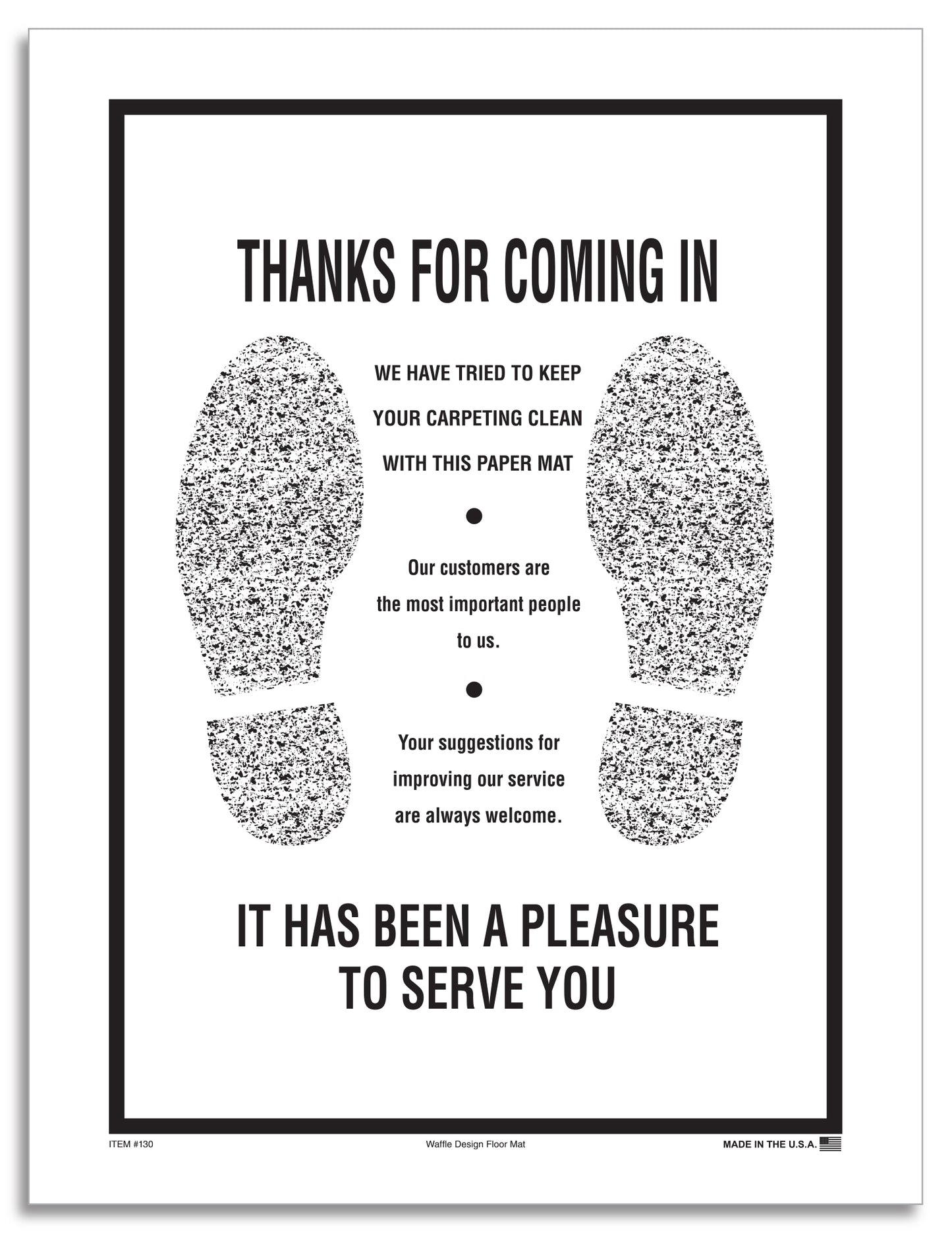 Floor Mat - Waffle Design - Black, Footprint