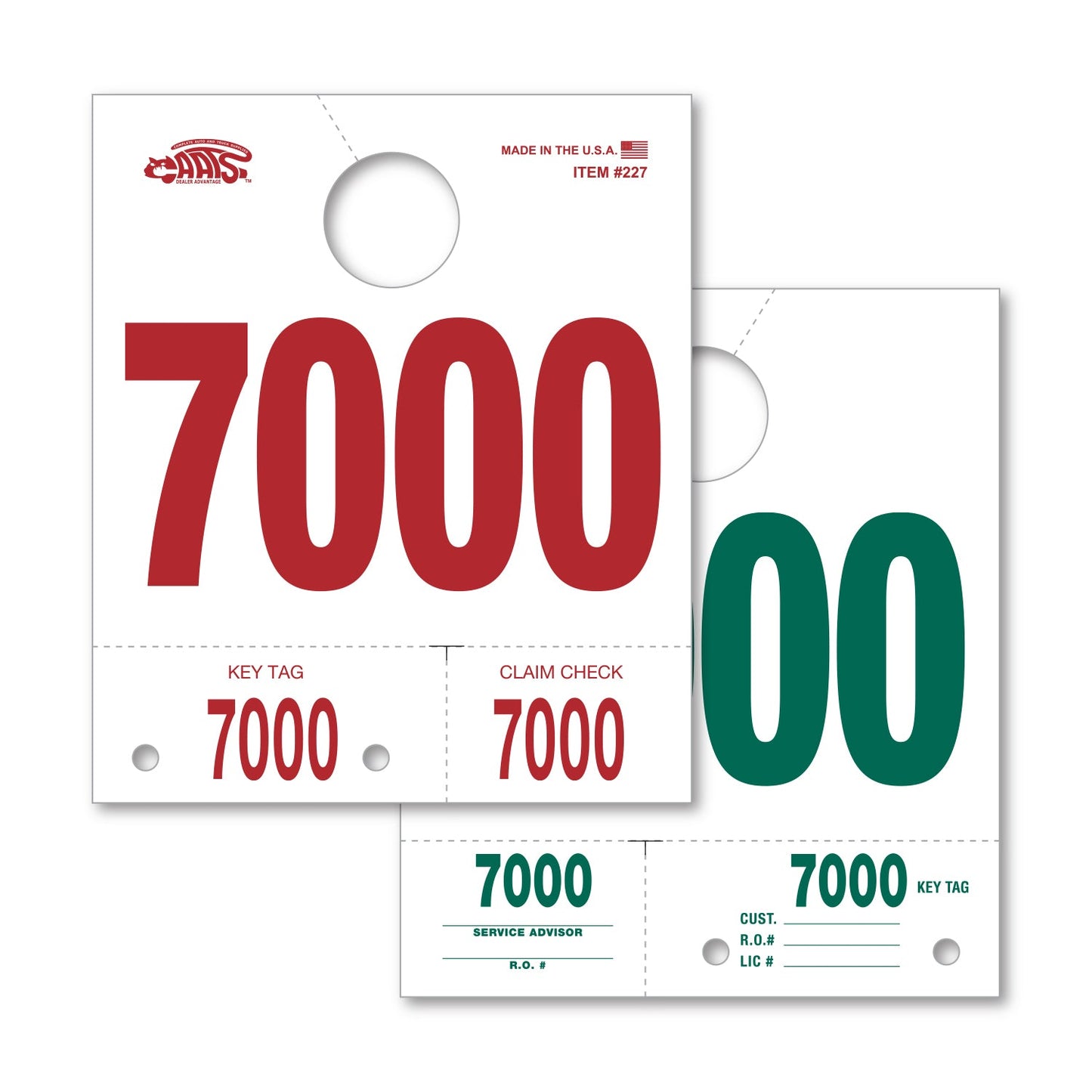 White Service Dispatch Numbers - Blank