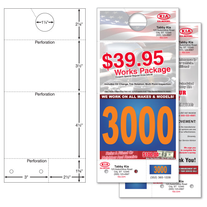 Custom Standard AdVer-Tag/Post Card Reply Number 5.5x11.75 -