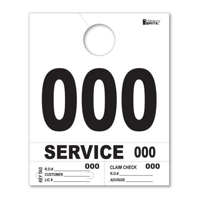 4 Part Heavy Brite Dispatch Tag - White Stock (3 & 4 Digit)