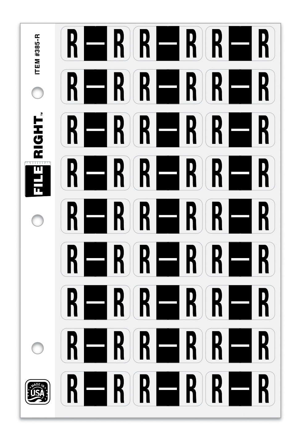 File Right Alphabet Labels