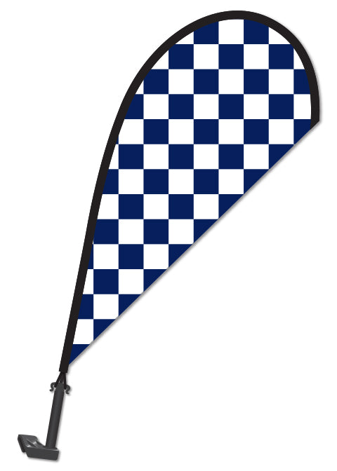 Clip On Paddle Flag - Blue/ White checkered