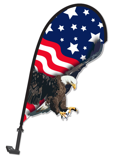 Clip On Paddle Flag - US Flag with Eagle
