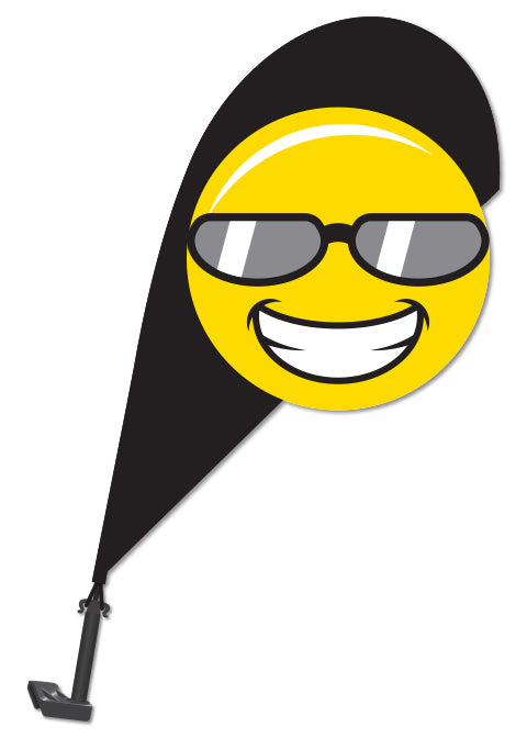 Clip On Paddle Flag - Smiley with Sunglasses