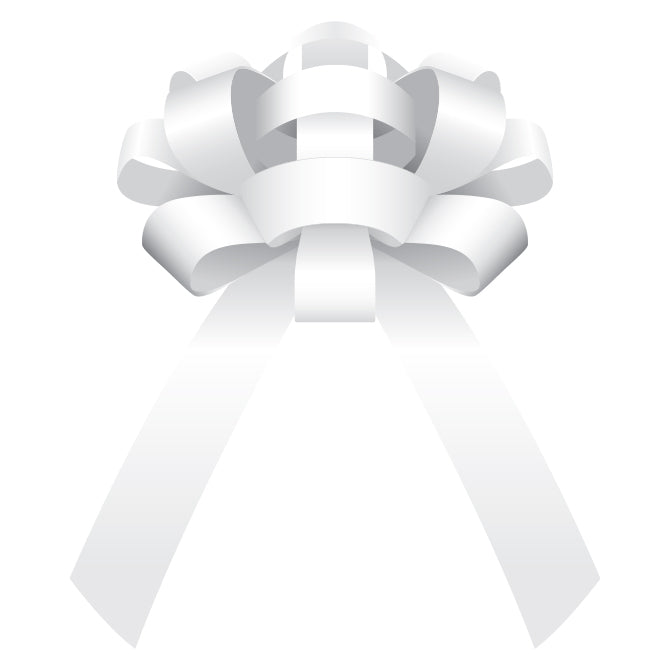 30" Magnetic Car Bow - White