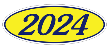 Oval Year Model Stickers - Blue/Yellow