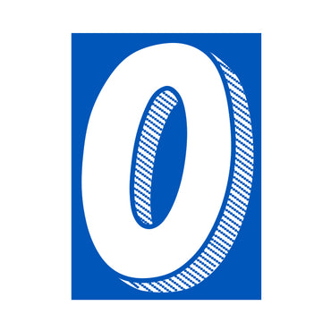 7.5" White/Blue Adhesive Number