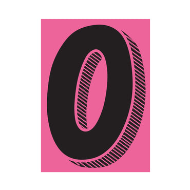 7.5" Hot Pink/Black Adhesive Number