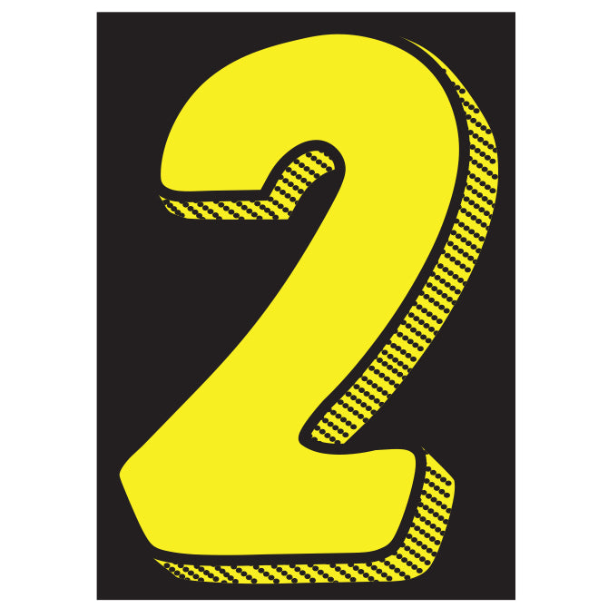 7.5" Black/Yellow Adhesive Number