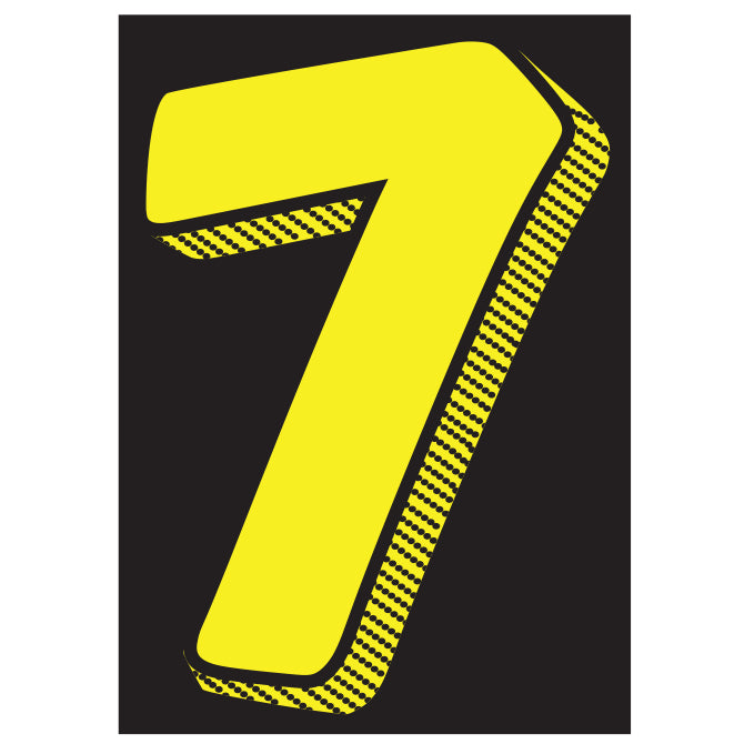 7.5" Black/Yellow Adhesive Number