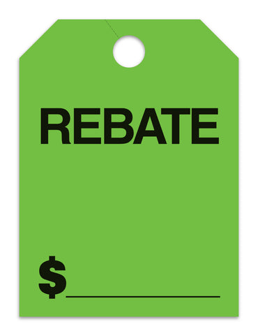 Mirror Hang Tags (Jumbo) - "Rebate"