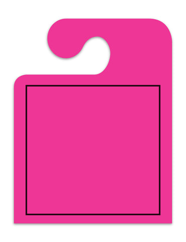 J-Hook Mirror Hang Tags (Jumbo) - Blank with Border