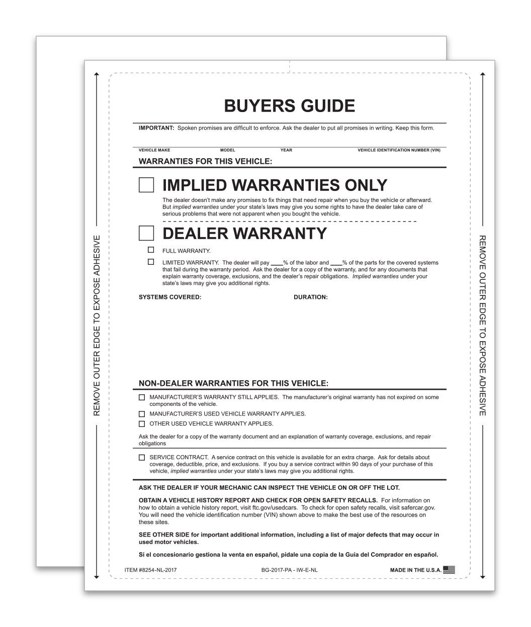 Buyer's Guide - Implied Warranty - English - No Lines