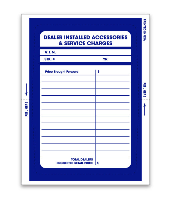Dealer Add On Sticker