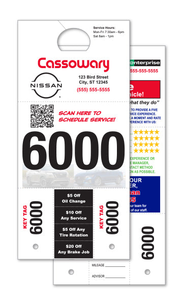 Custom Standard AdVer-Tag w/Coupon 5.5x12 (w/Oval Hole) - Qty. 1 Each
