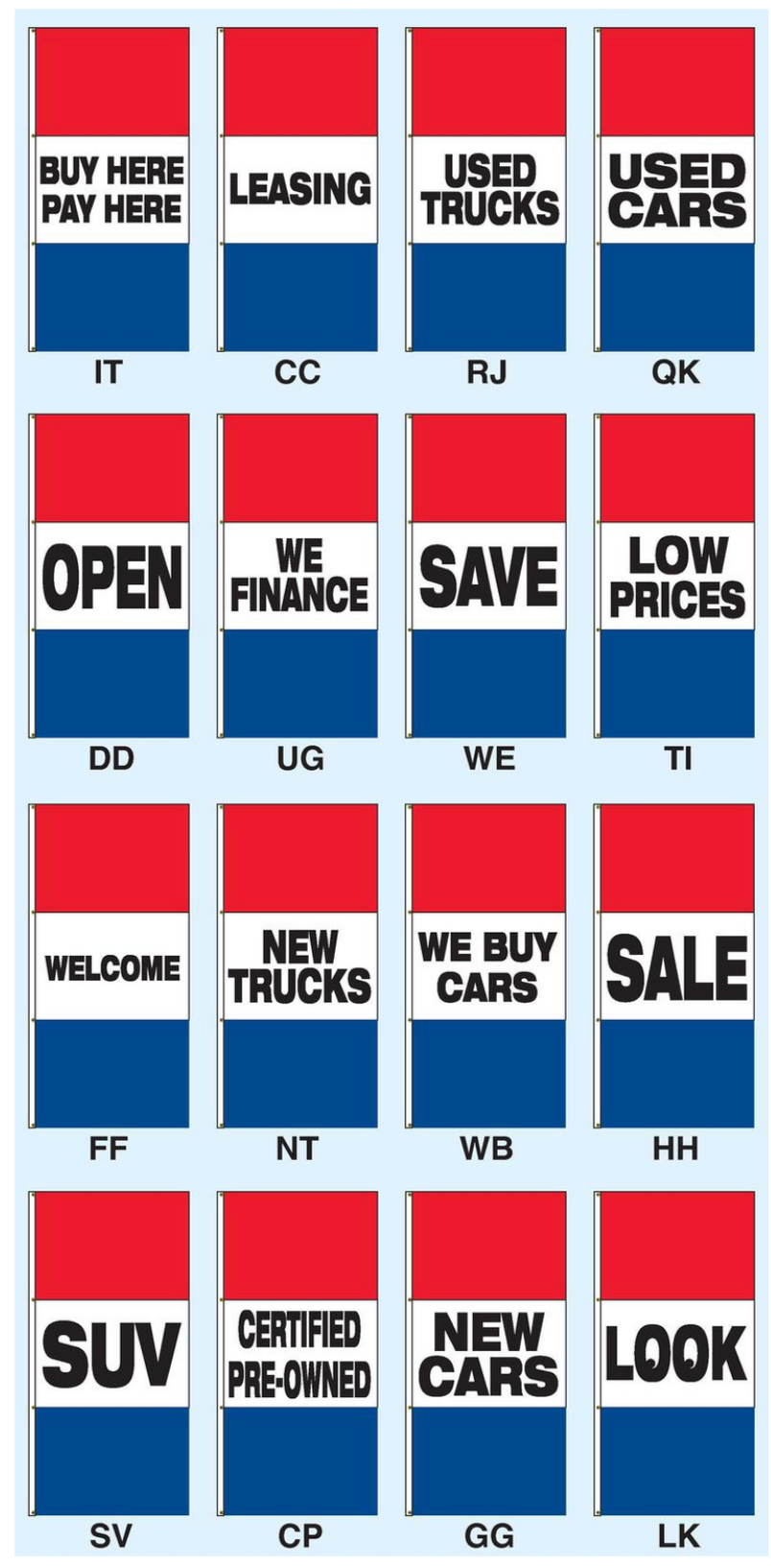 Drape Flags (Stacked Style) -  Slogans