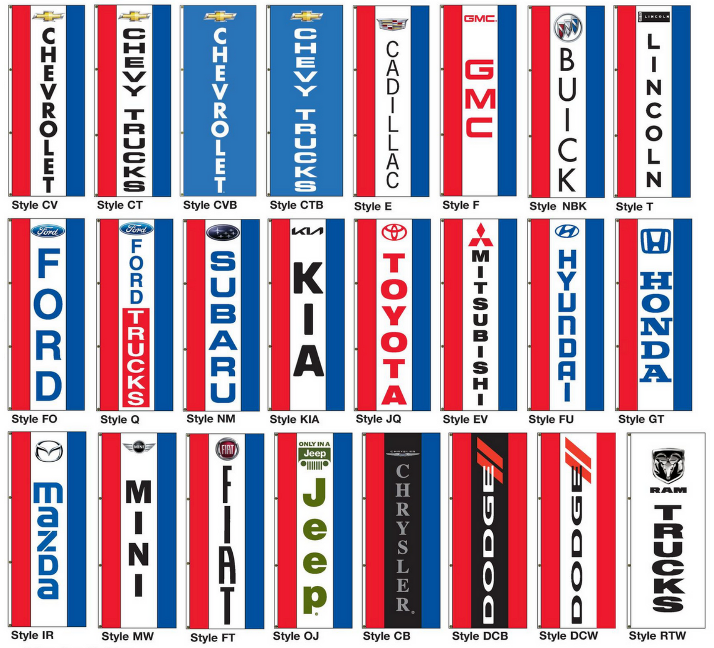 Drape Flags (Vertical Style) - Dealer Brands