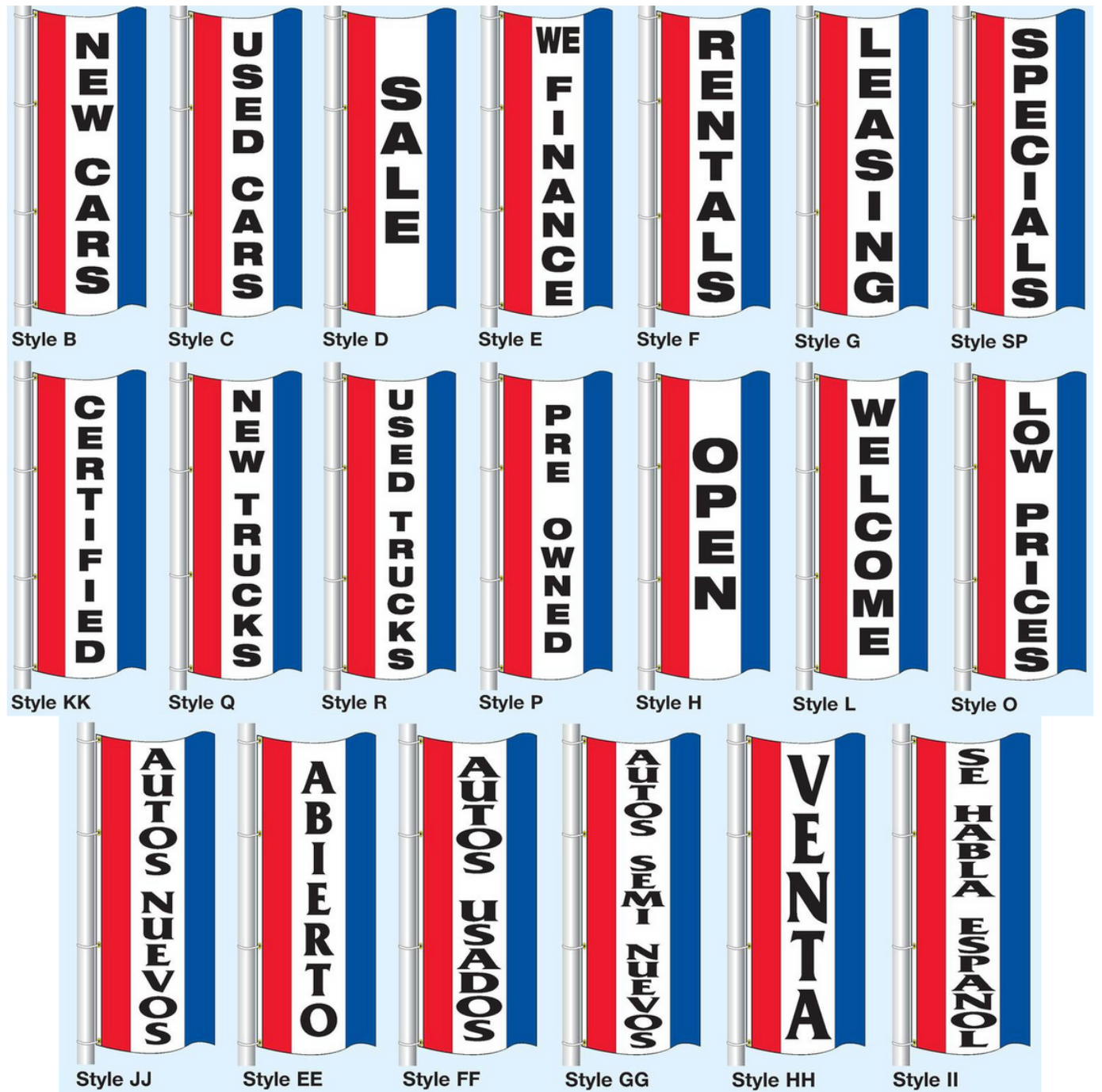 Drape Flags (Vertical Style) - Slogans