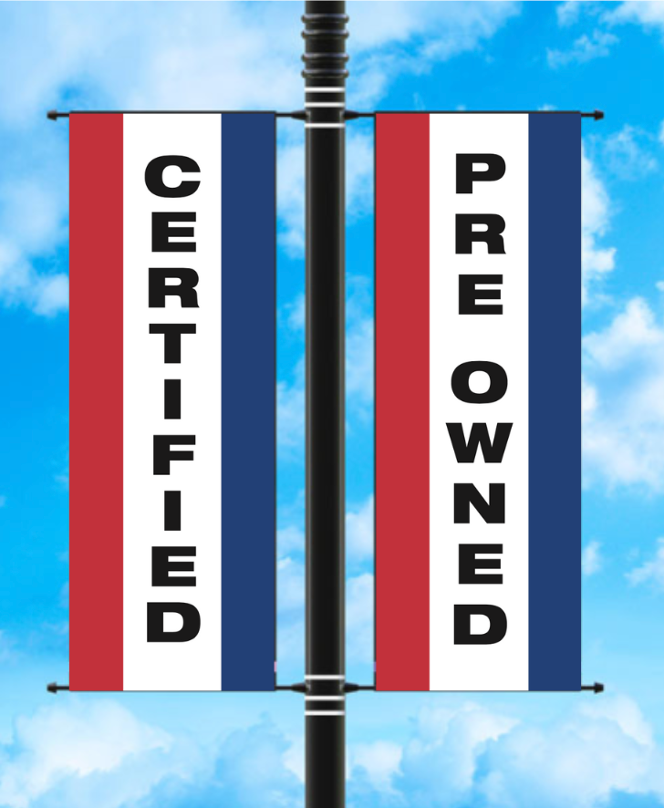 Vinyl Light Pole Banner Sets - "Certified Preowned"