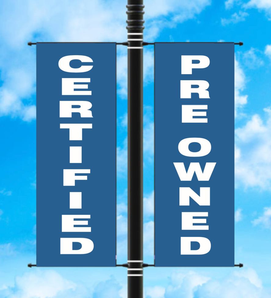 Vinyl Light Pole Banner Sets - "CERTIFIED PRE OWNED"