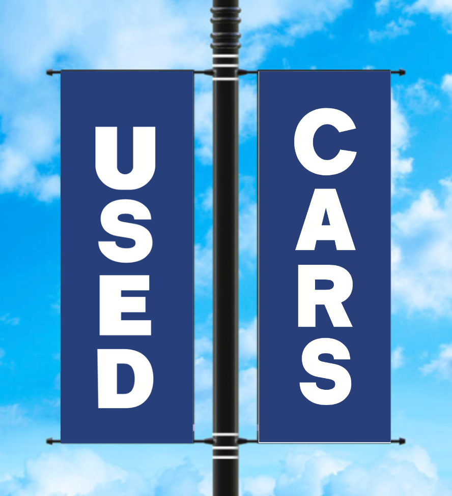 Vinyl Light Pole Banner Sets - "USED CARS"