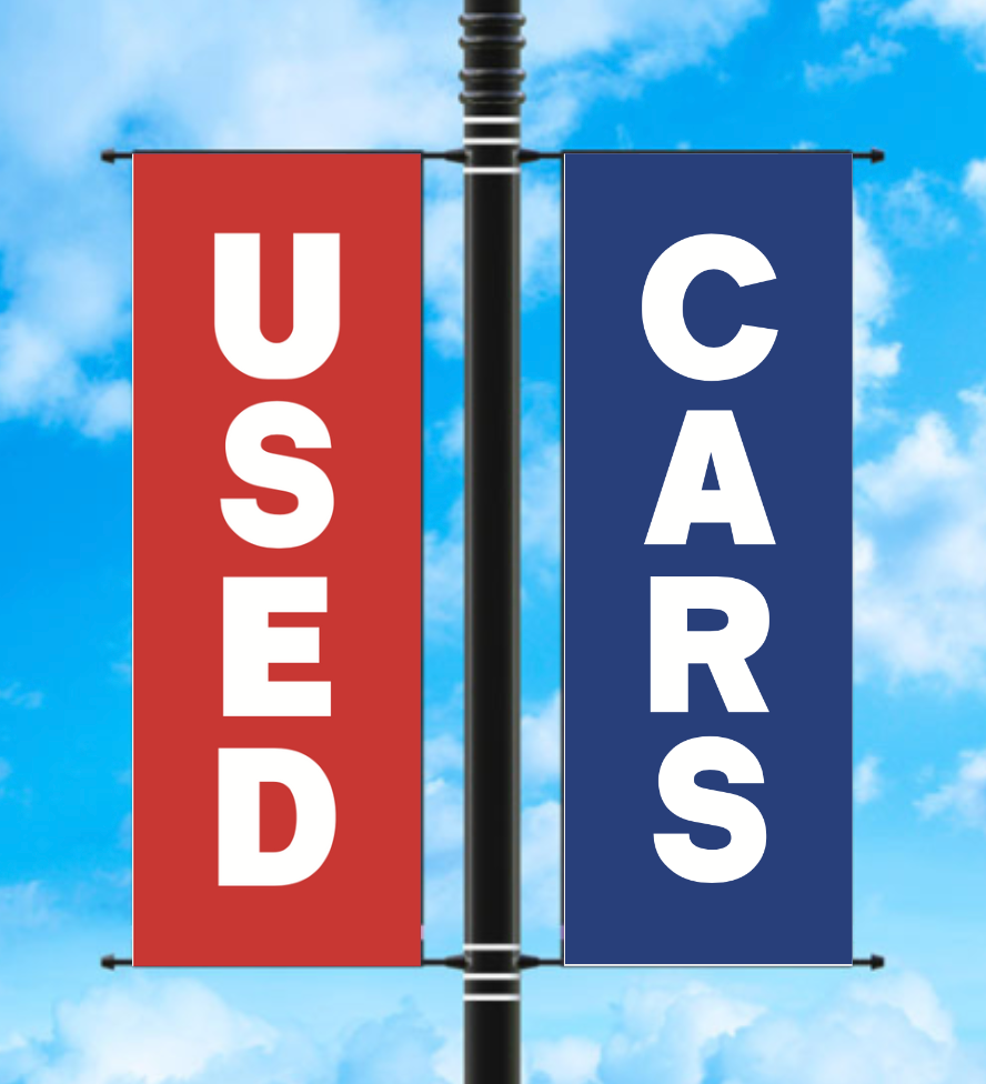 Vinyl Light Pole Banner Sets - "USED CARS"