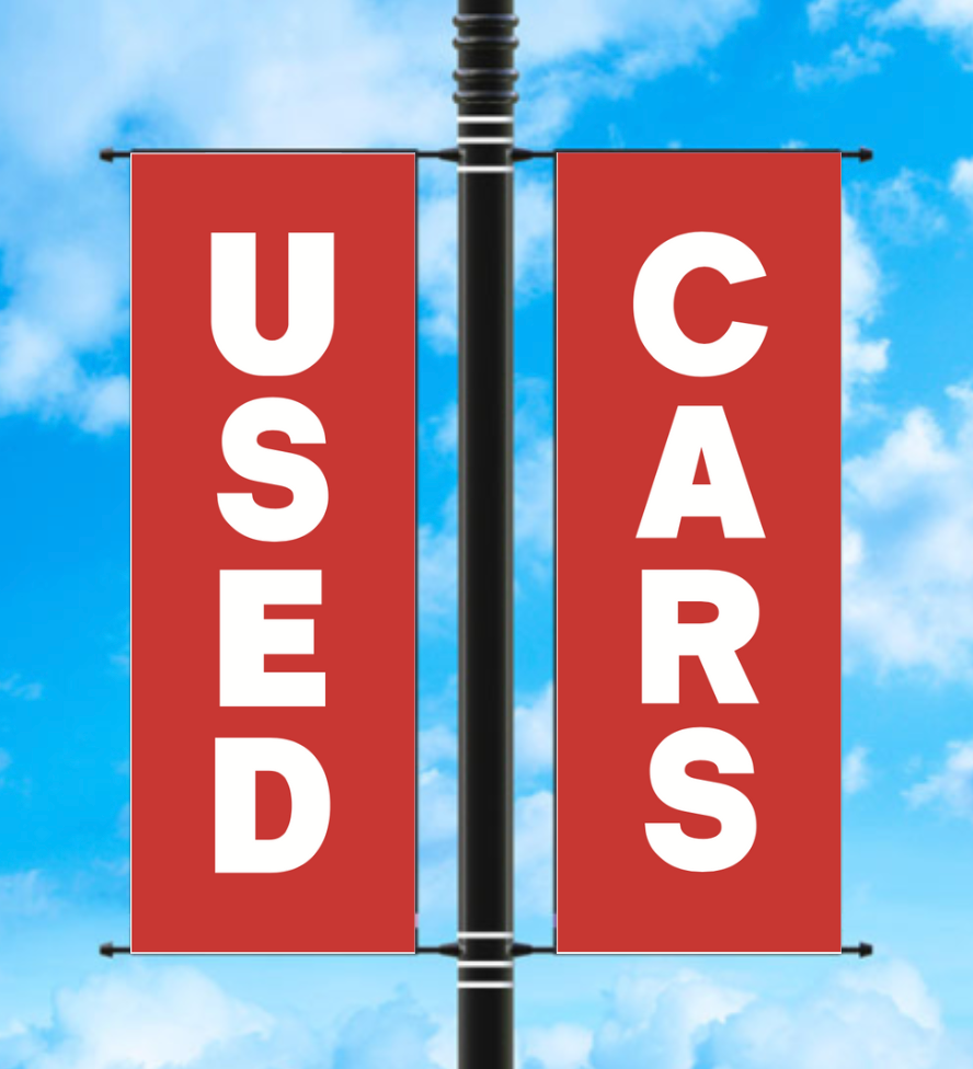 Vinyl Light Pole Banner Sets - "USED CARS"