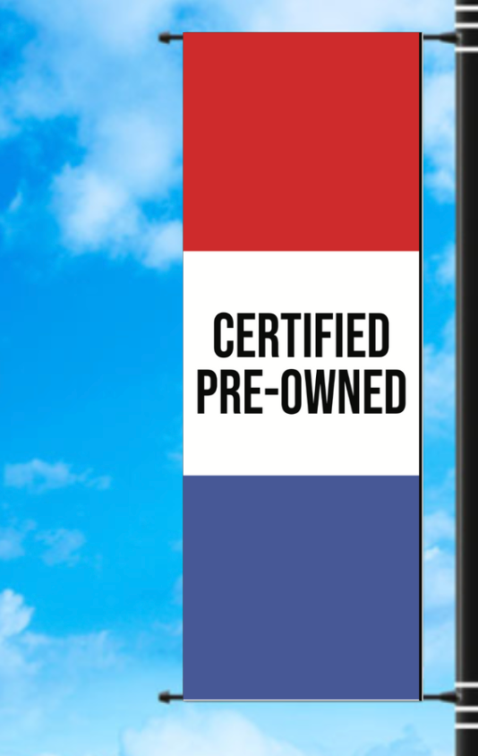 Vinyl Light Pole Banner - "Certified Preowned"
