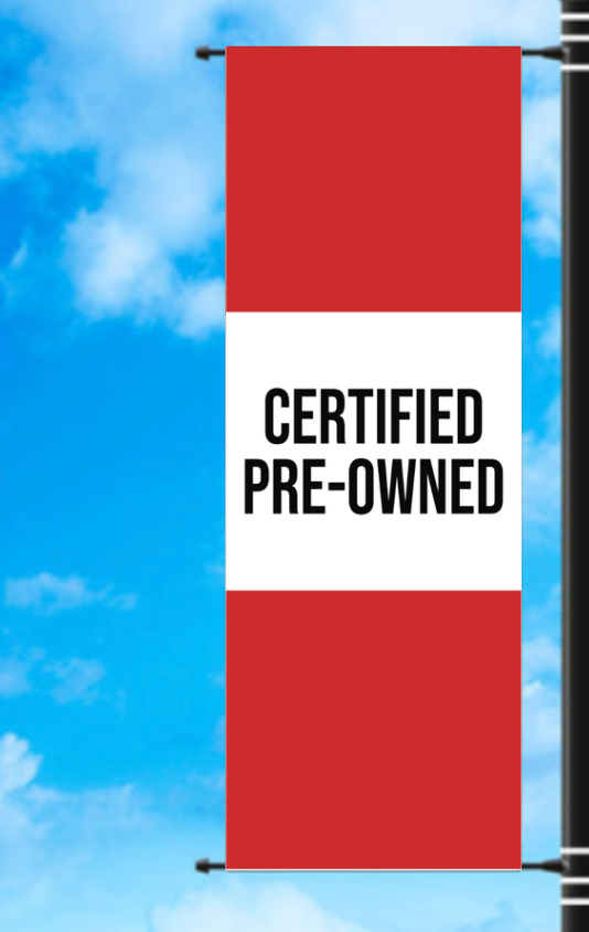 Vinyl Light Pole Banner - "Certified Preowned"