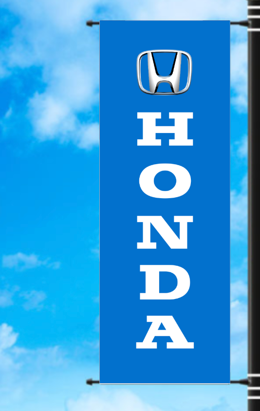 Vinyl Light Pole Banner - Honda Blue