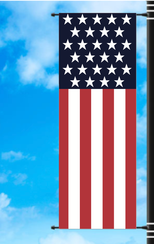 Vinyl Light Pole Banner - US Flag