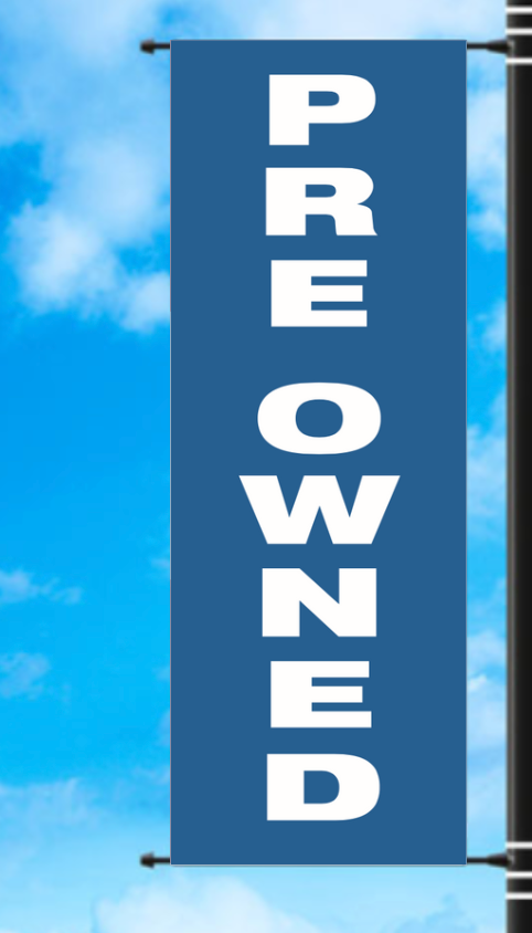 Vinyl Light Pole Banner - "Preowned"
