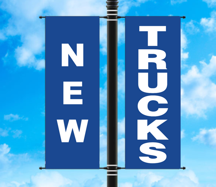 Vinyl Light Pole Banner Sets - "NEW TRUCKS"