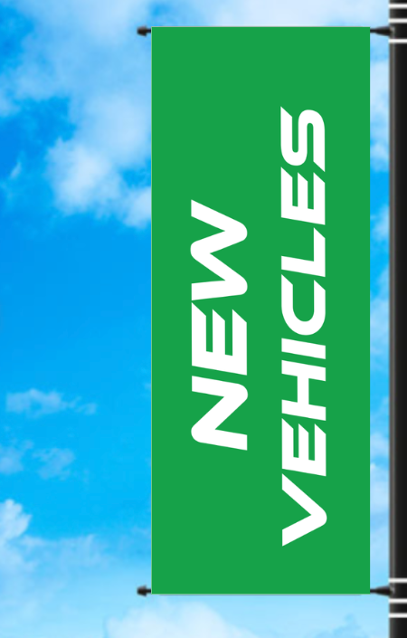 Vinyl Light Pole Banner - "New Vehicles"