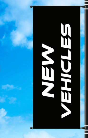 Vinyl Light Pole Banner - "New Vehicles"