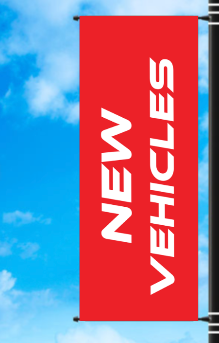 Vinyl Light Pole Banner - "New Vehicles"