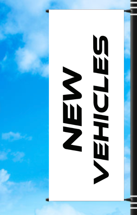 Vinyl Light Pole Banner - "New Vehicles"