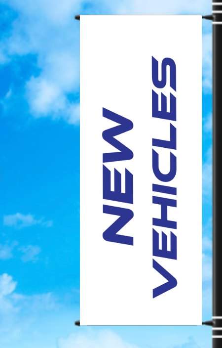 Vinyl Light Pole Banner - "New Vehicles"