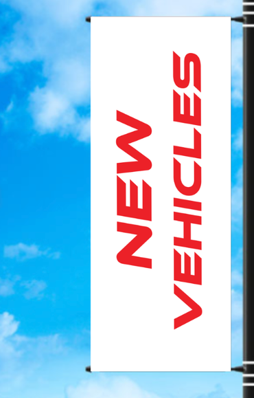 Vinyl Light Pole Banner - "New Vehicles"