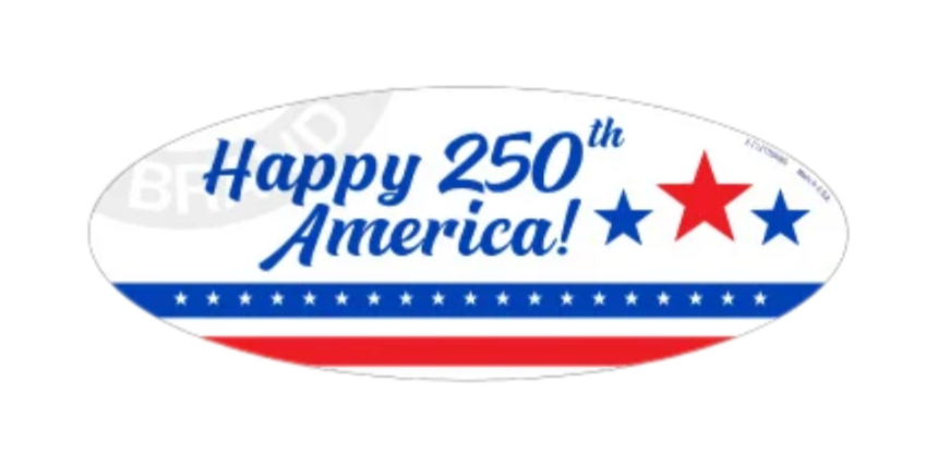 250 America Oval Decals