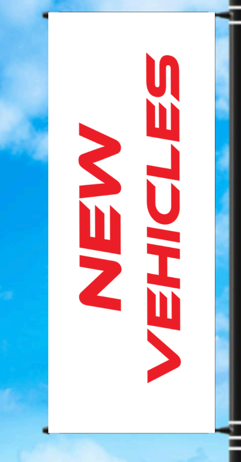 Vinyl Light Pole Banner - "New Vehicles"