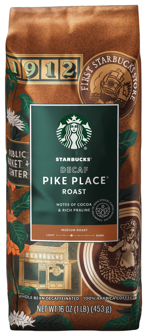 Starbucks Pike Place Decaf Whole Bean - 1 lb. - Qty. 1