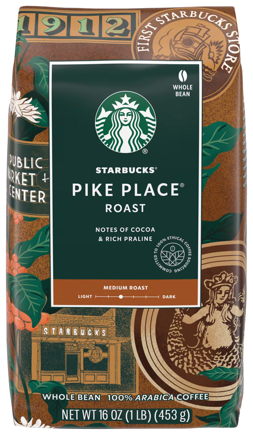 Starbucks Pike Place Whole Bean - 1 lb. - Qty. 1