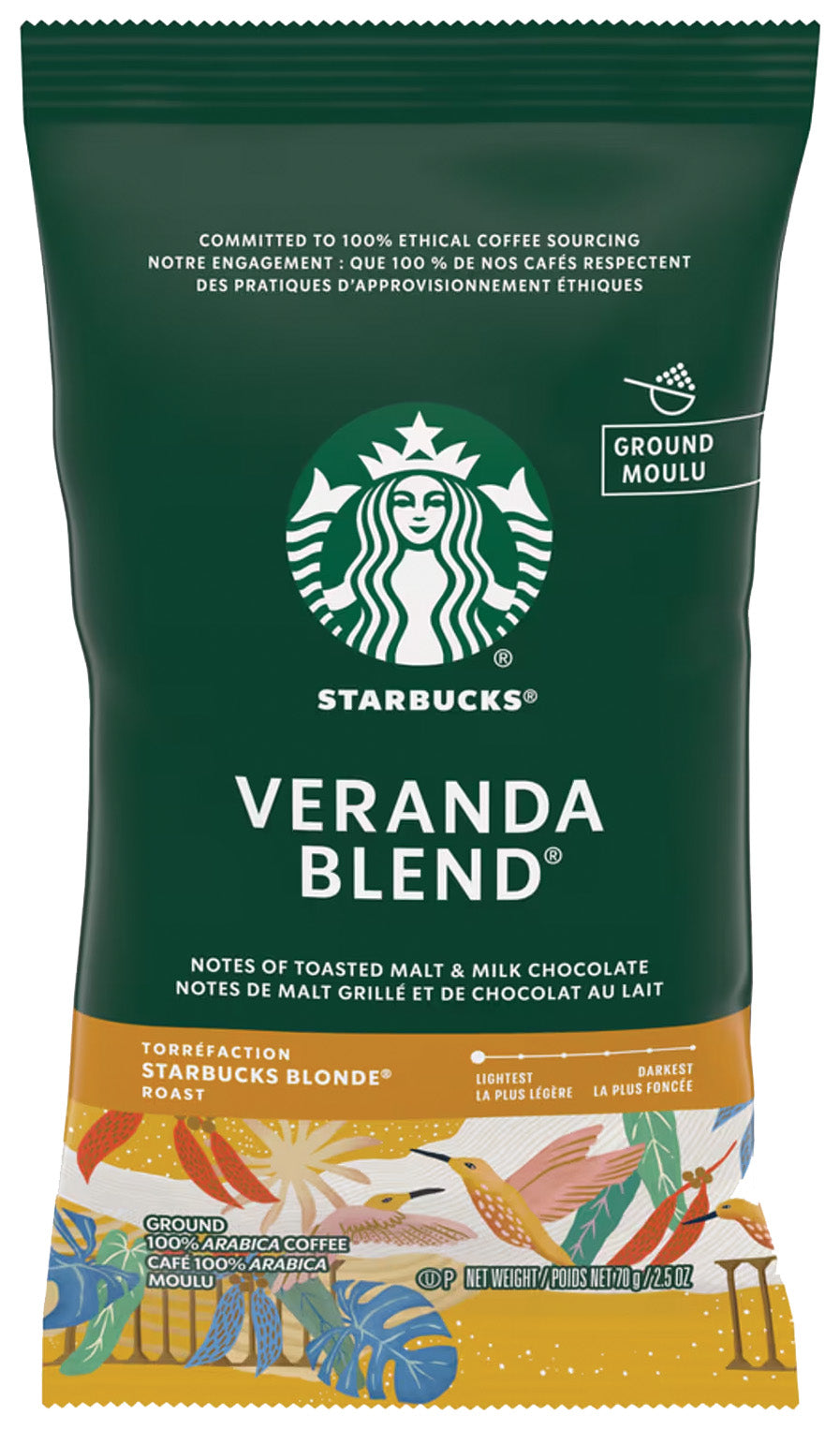 Starbucks Veranda Ground Coffee - 2.5 oz - Qty. 18