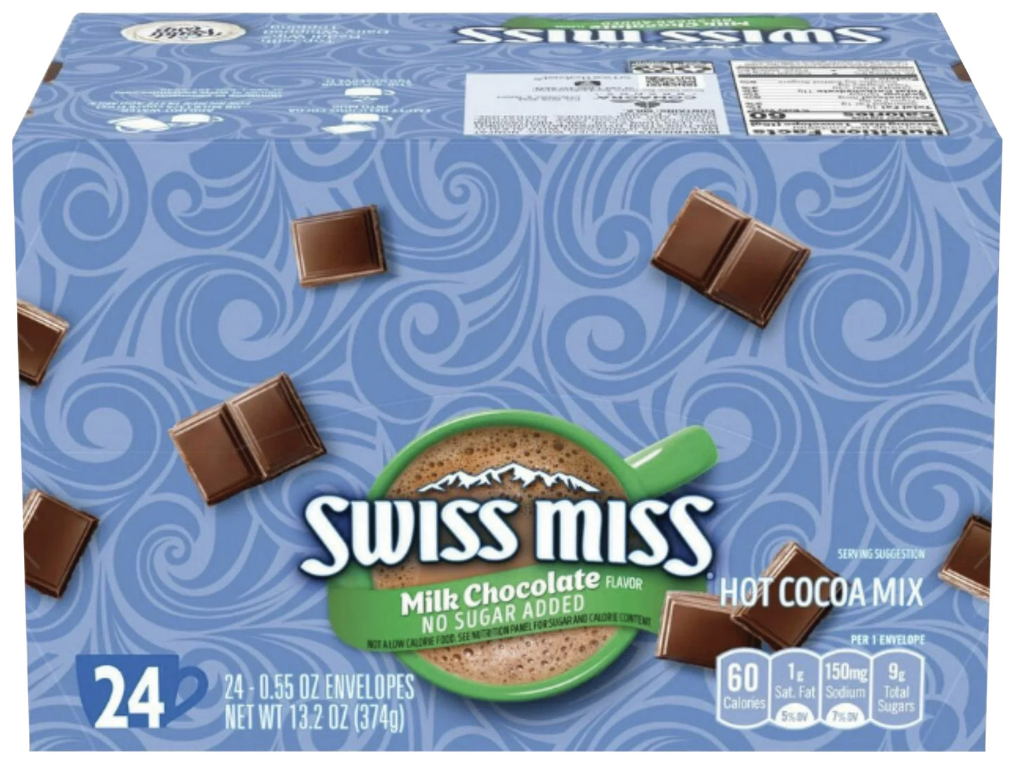 Swiss Miss Cocoa No Sugar Added Mix - Qty. 24