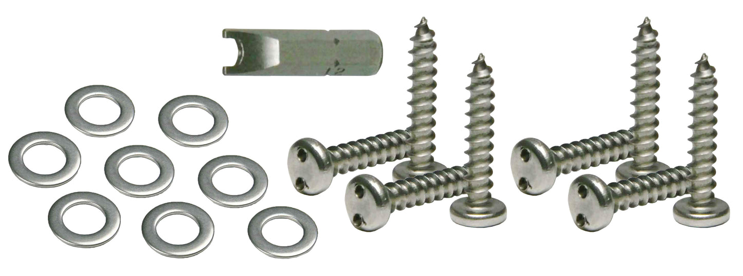 Tamper Proof License Plate Mounting HDW Kit (17-pc) - 1