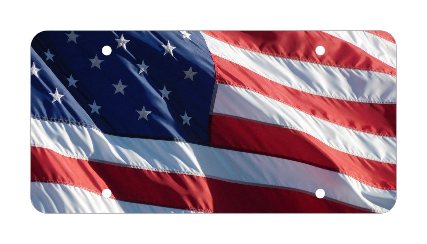 US Flag Polyethylene Car Plate .023"" - Qty. 100