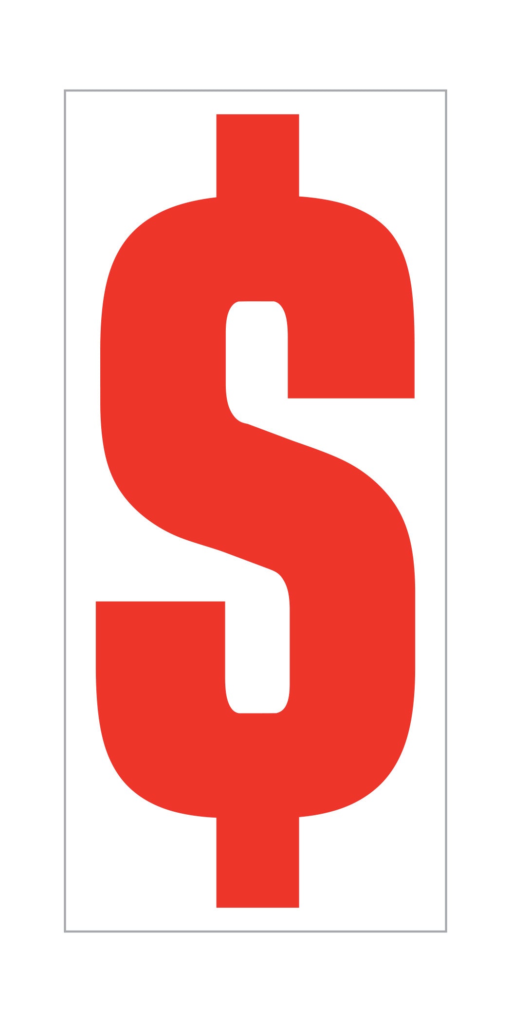 Window Sticker - 5-1/2"" Fluor. RED on WHITE - Qty. 12